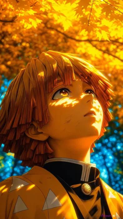 Zenitsu Golden Autumn Light 4K Live Wallpaper